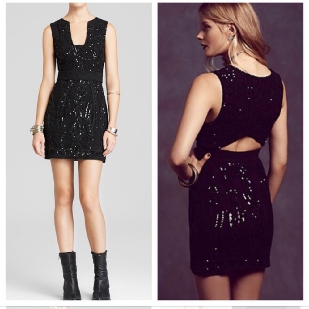 Black sequin free people dress